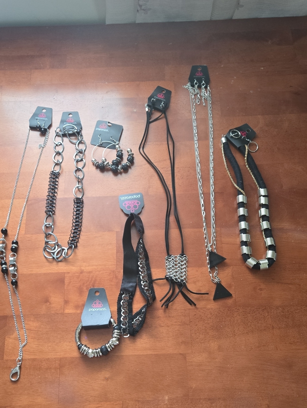 paparazzi Black and Silver Layered Fashion Necklace Collection